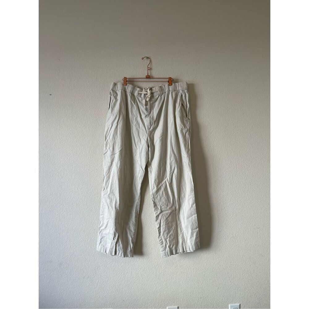 Vintage 90s linen‎ and cotton pants with tie waist size 1x or XL